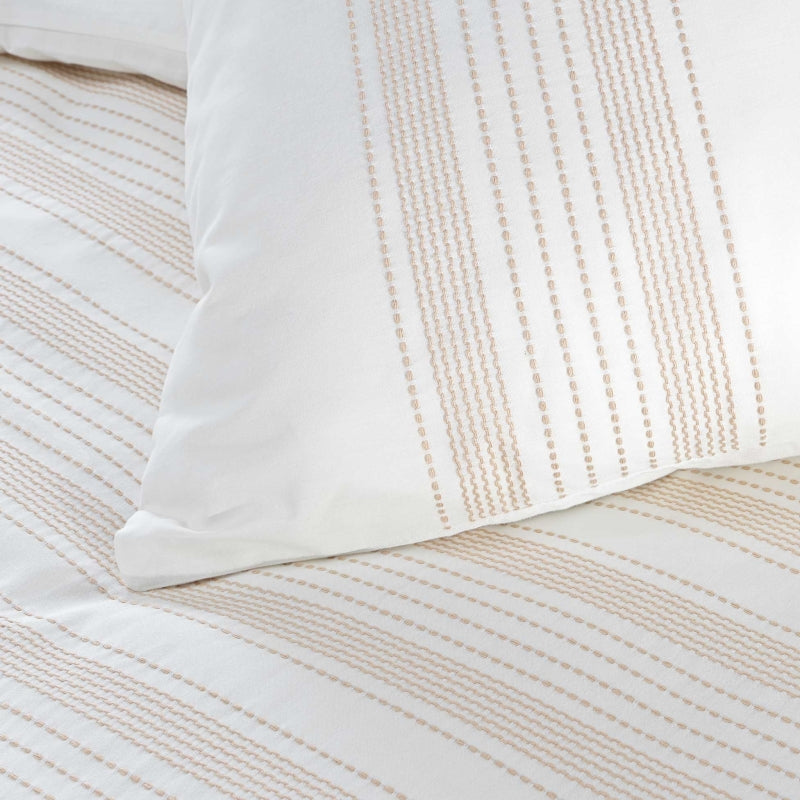 ORELI white striped duvet cover set (3 pieces)