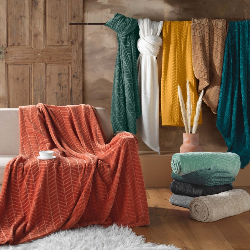 SAJY Soft Throw, 70.9" x 86.6" - Terracotta
