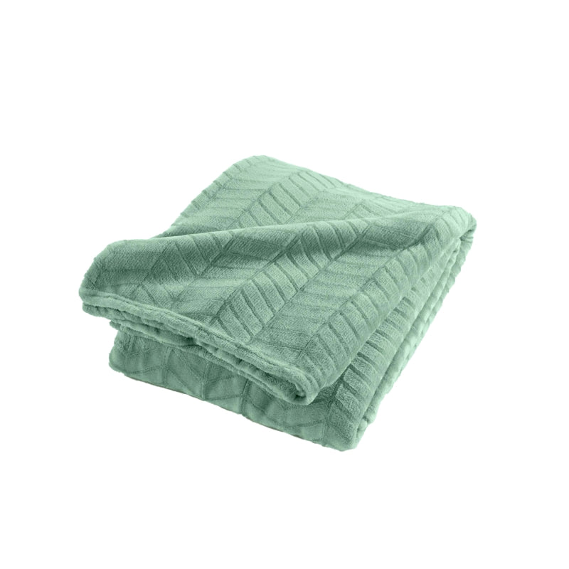 SAJY Soft Throw, 70.9" x 86.6" - Light green