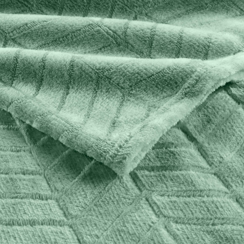 SAJY Soft Throw, 70.9" x 86.6" - Light green
