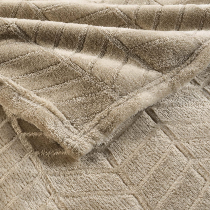 SAJY Soft Throw, 70.9" x 86.6" - Taupe