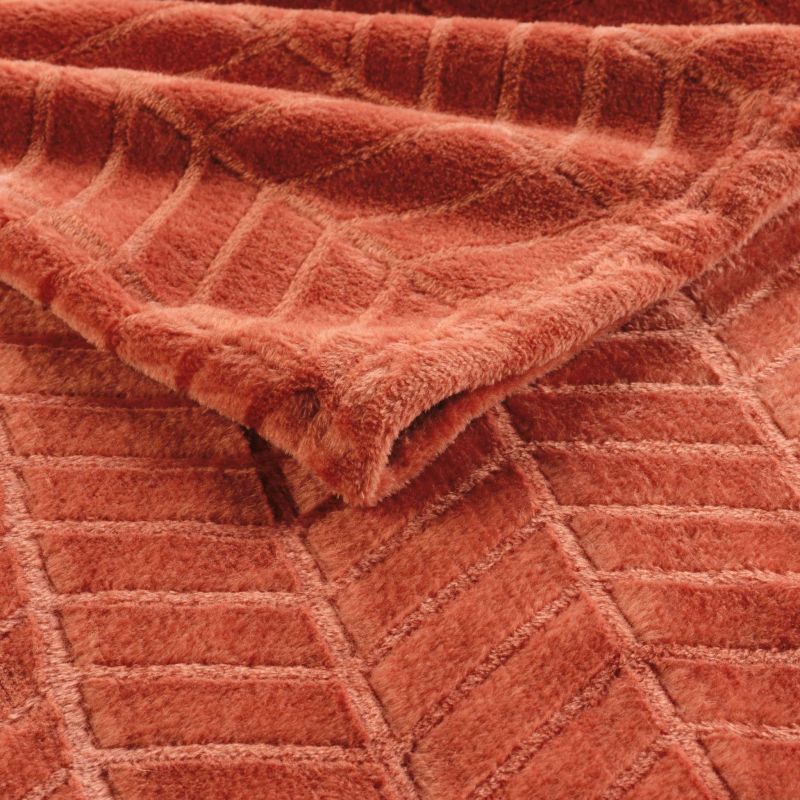 SAJY Soft Throw, 70.9" x 86.6" - Terracotta