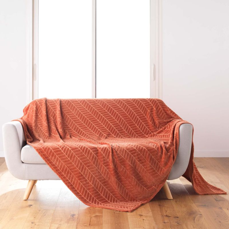 SAJY Soft Throw, 70.9" x 86.6" - Terracotta