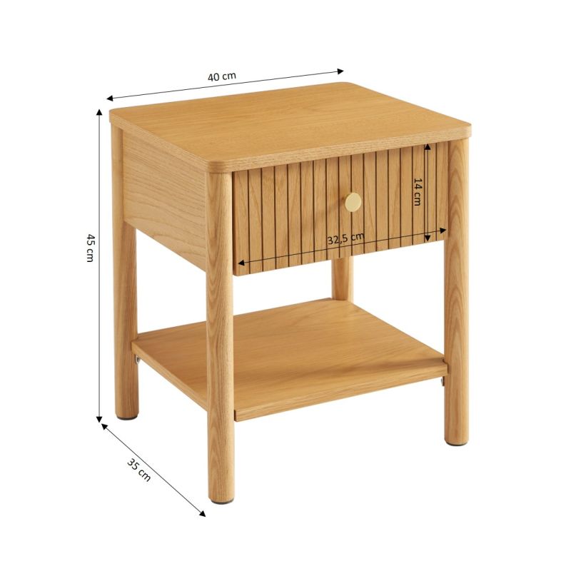 CLEO Nightstand - Light wood