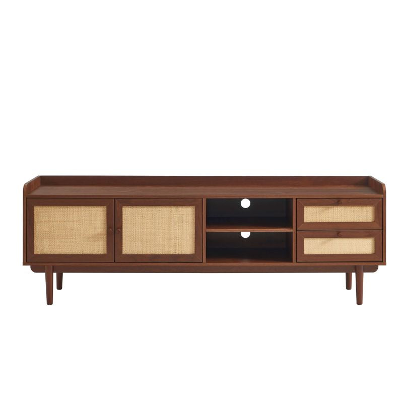 LEON Wood Veneer TV Unit - Dark wood
