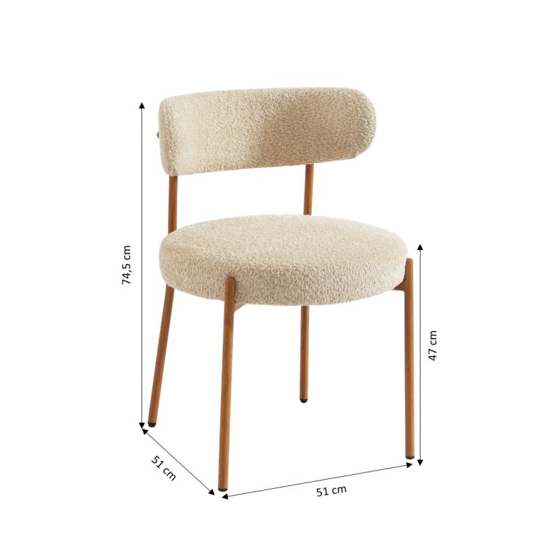 SAMOA Dining Table Set wiith 6 NOA Chairs - Wood/Beige