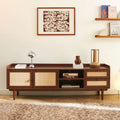LEON Wood Veneer TV Unit - Dark wood