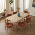 SAMOA Dining Table Set wiith 6 NOA Chairs - Wood/Terracotta