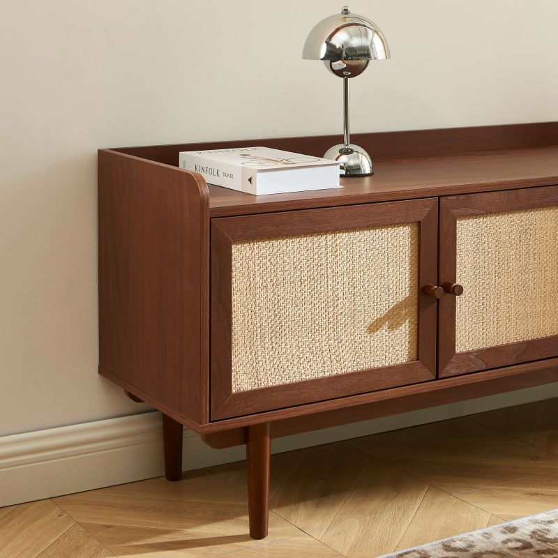 LEON Wood Veneer TV Unit - Dark wood