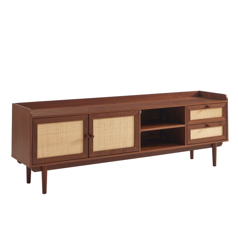 LEON Wood Veneer TV Unit - Dark wood