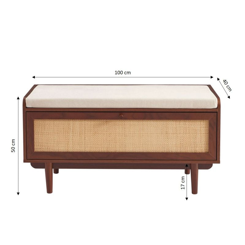 LEON Shoe Bench - Dark wood