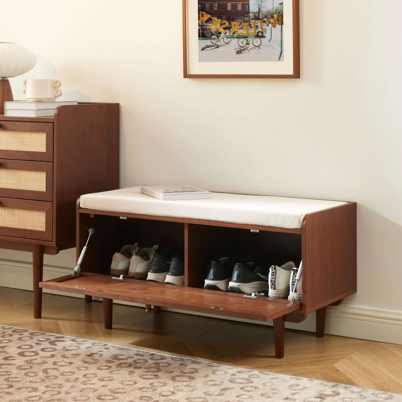 LEON Shoe Bench - Dark wood