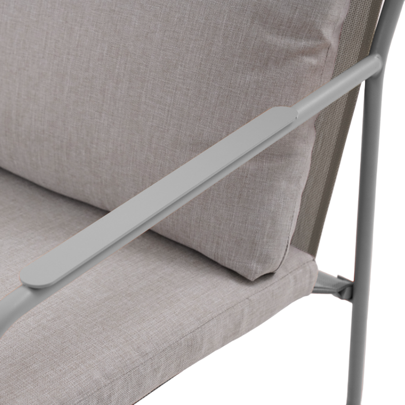 PANTONE® 4-Seat Steel Outdoor Furniture Set with Cushions – Gray