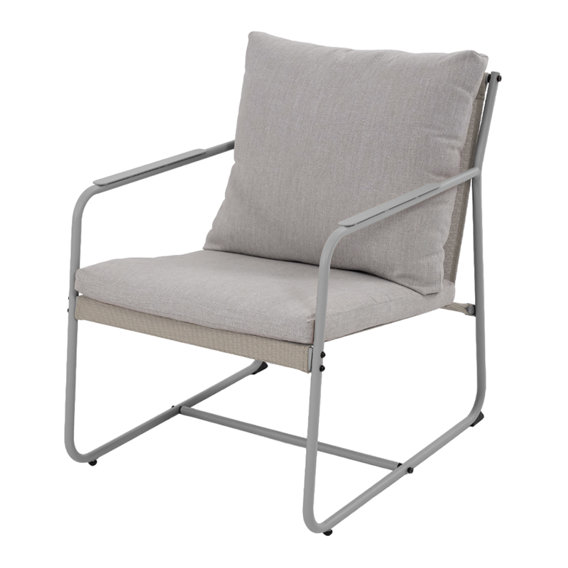 PANTONE® 4-Seat Steel Outdoor Furniture Set with Cushions – Gray