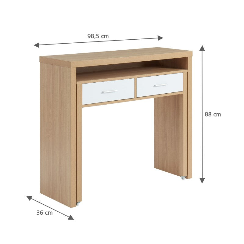 STUDIO Extendable Desk 38.8" - Light wood