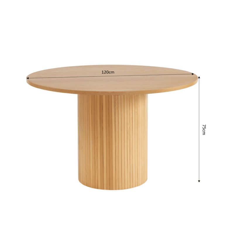 ERNEST Round Dining Table 47.2" - Light wood