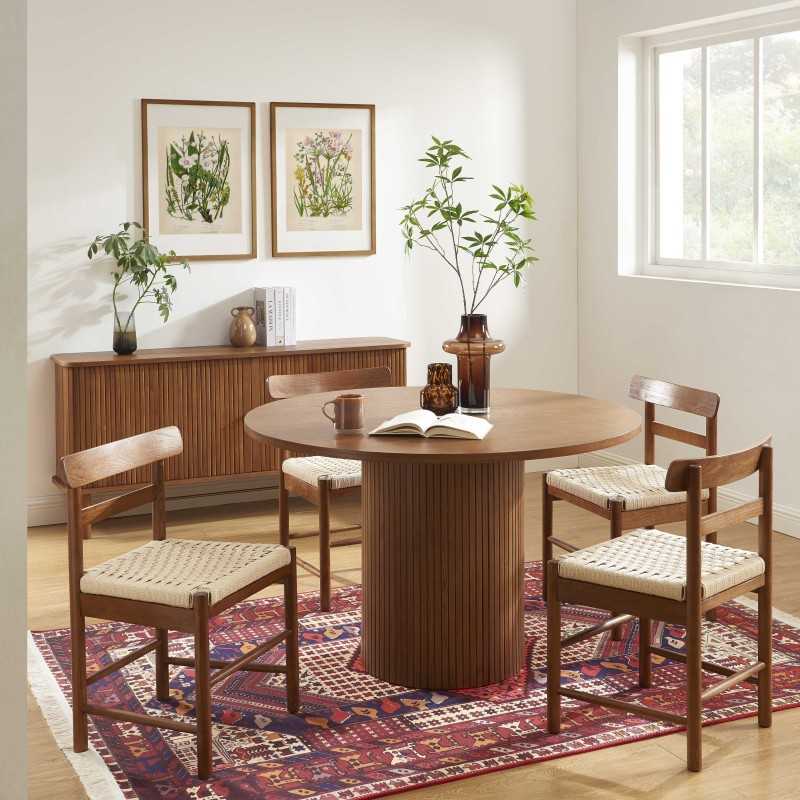 ERNEST Round Dining Table 47.2" - Dark wood