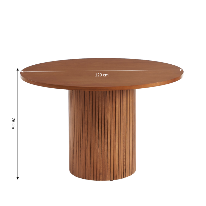 ERNEST Round Dining Table 47.2" - Dark wood