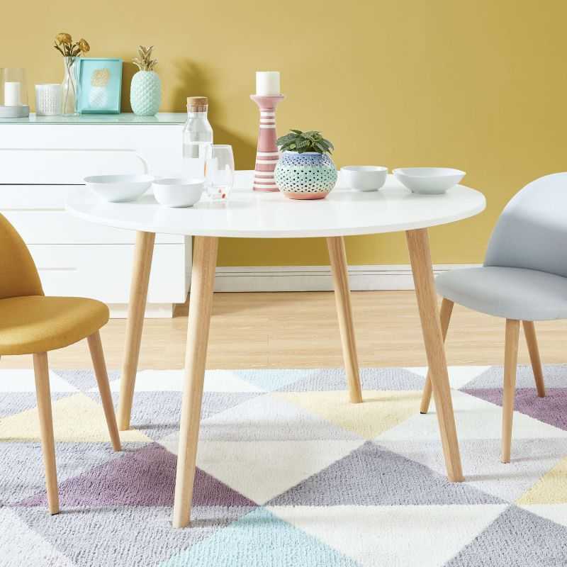 ORATELLO Wood Dining Table- White