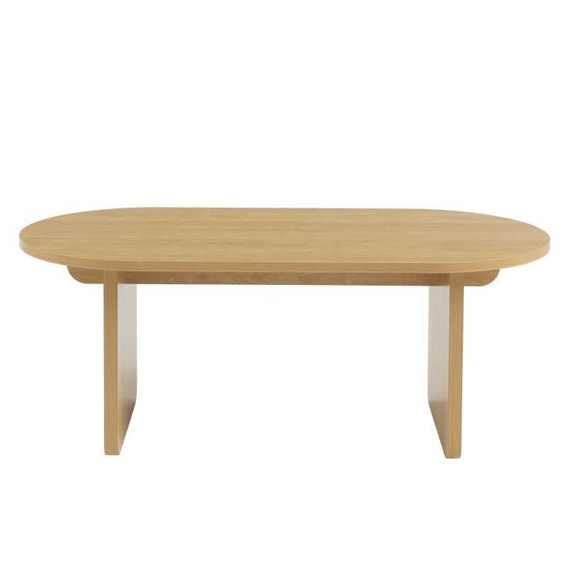 AFFY Oval Wood Effect Coffee Table – Light wood