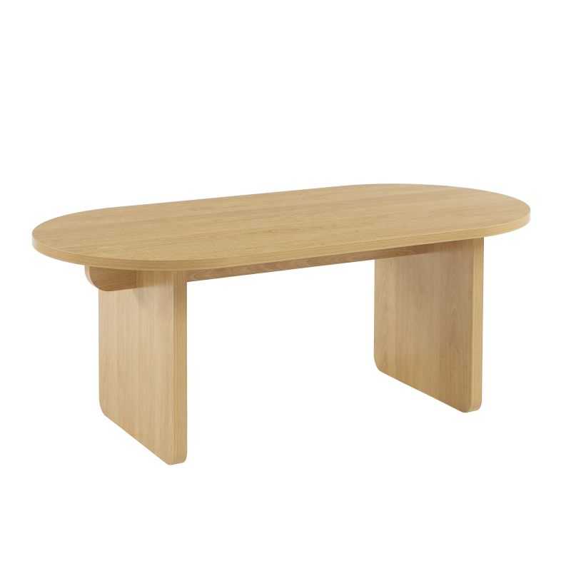 AFFY Oval Wood Effect Coffee Table – Light wood