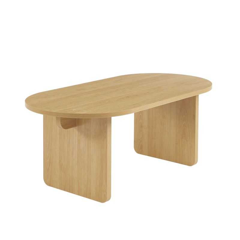AFFY Oval Wood Effect Coffee Table – Light wood