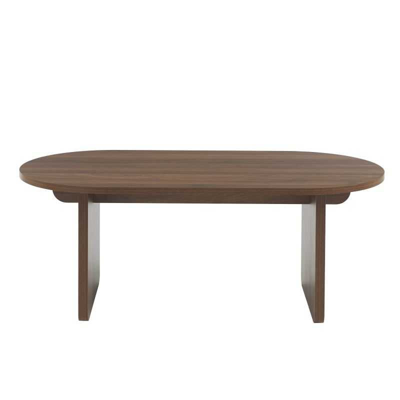 AFFY Oval Wood Effect Coffee Table – Dark wood