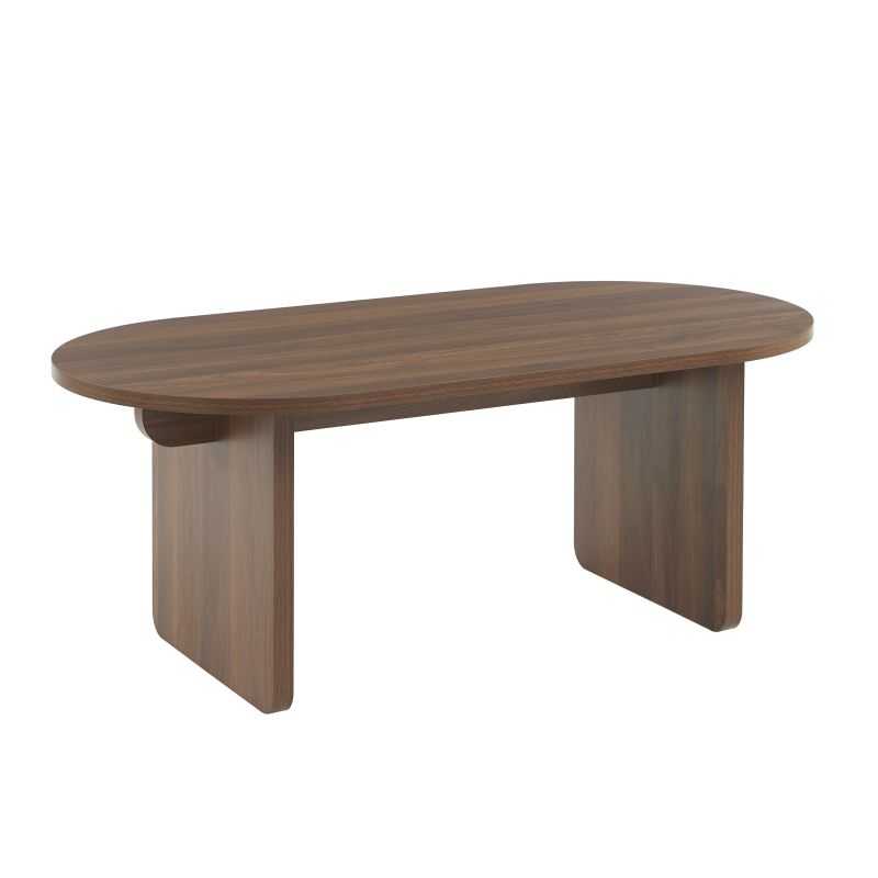AFFY Oval Wood Effect Coffee Table – Dark wood
