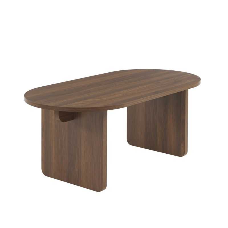 AFFY Oval Wood Effect Coffee Table – Dark wood