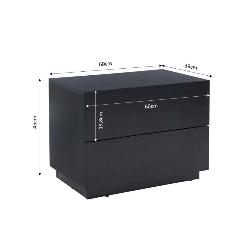 MORPHEE Black LED Nightstand - Black