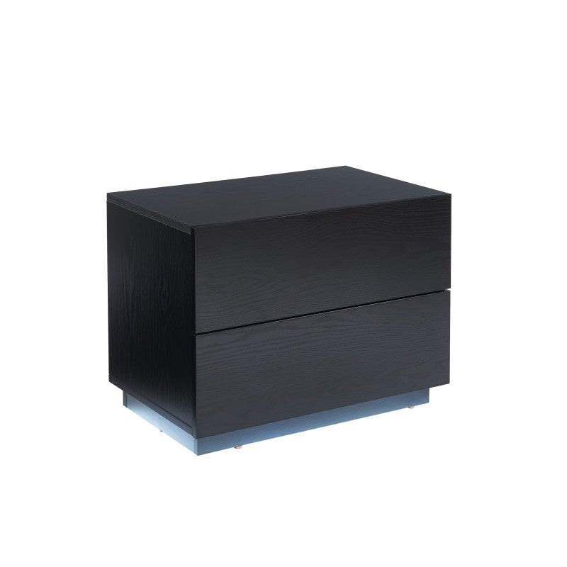 MORPHEE Black LED Nightstand - Black