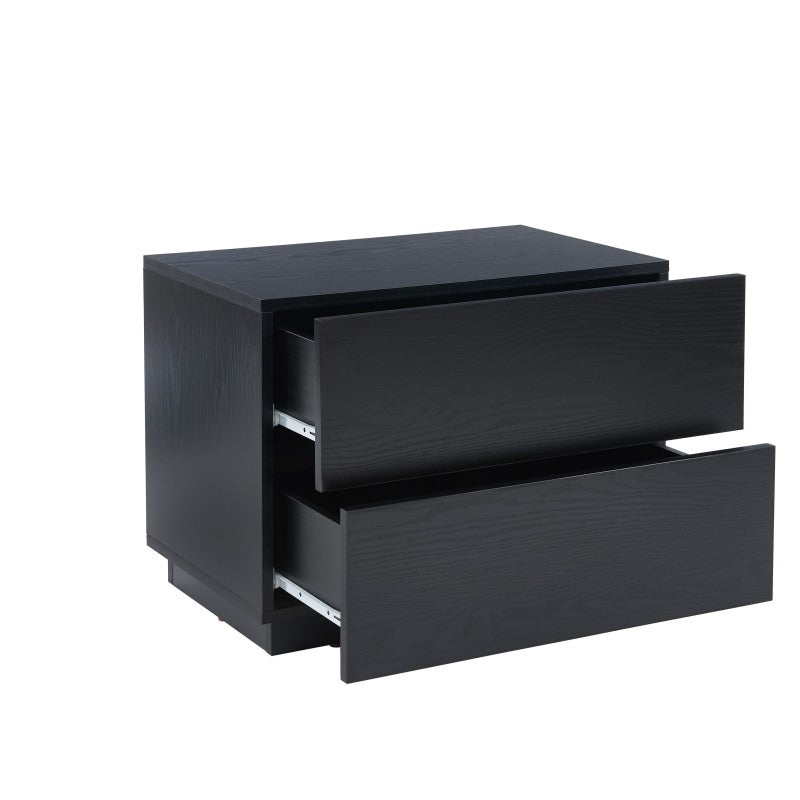 MORPHEE Black LED Nightstand - Black