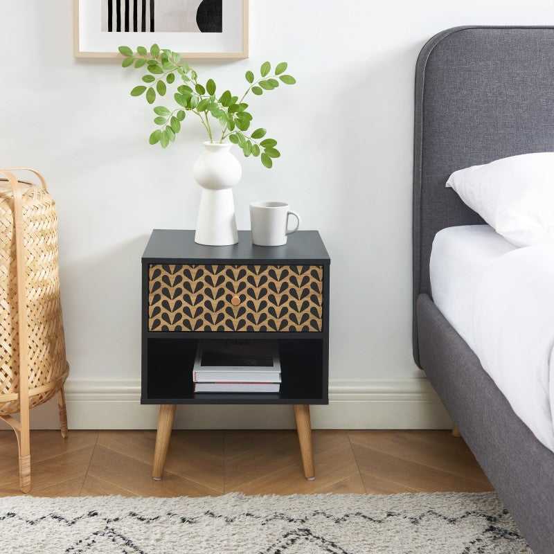 CAPUCINE Nightstand Oak effect - Black