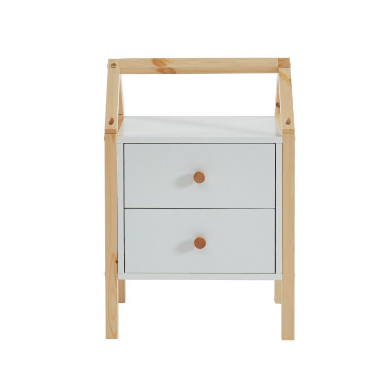 TINY Nightstand with 2 Drawers - White