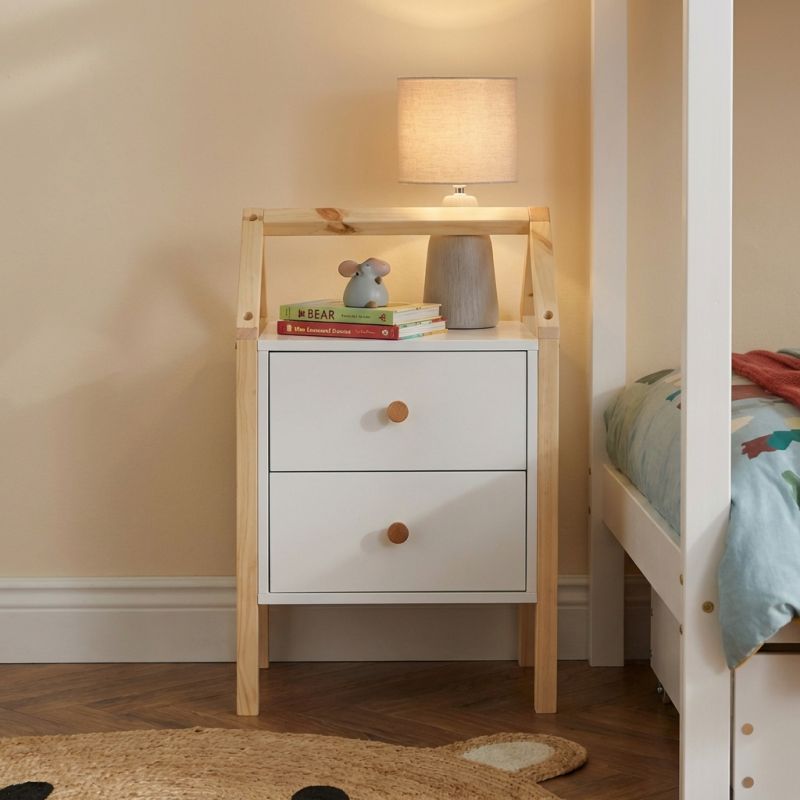 TINY Nightstand with 2 Drawers - White