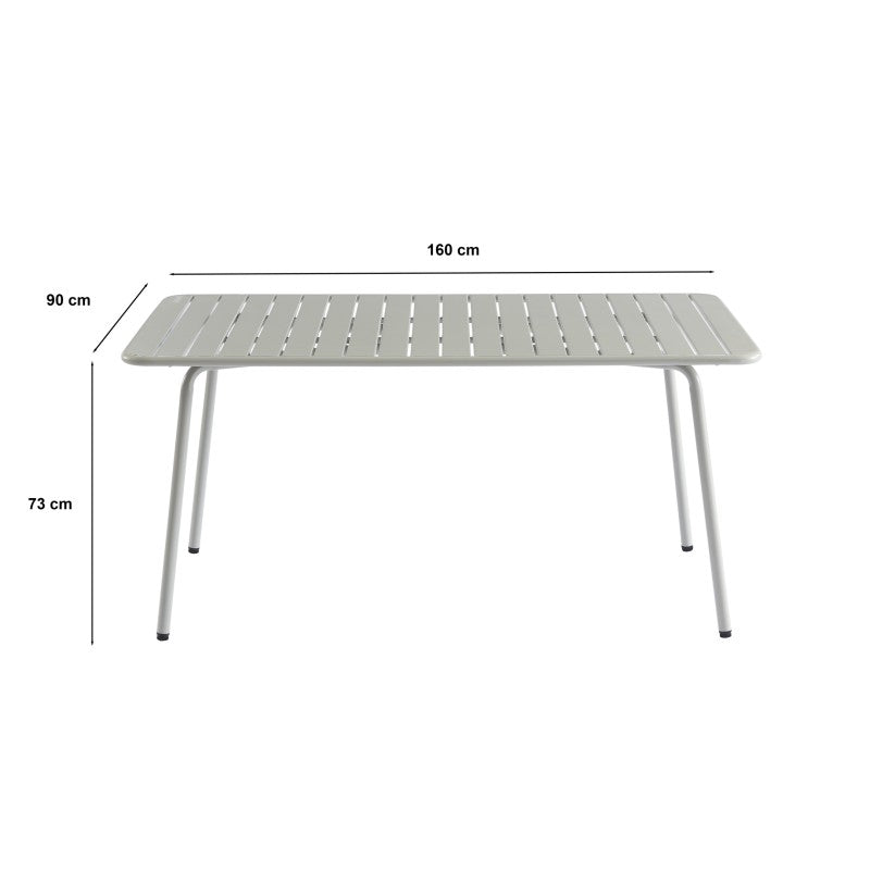 PANTONE® Rectangular Garden Table in Glacier Gray Steel, 63" – Gray