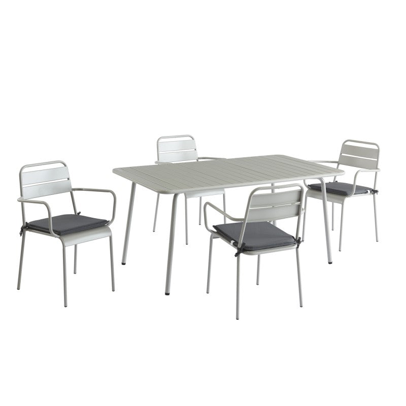 PANTONE® Rectangular Garden Table in Glacier Gray Steel, 63" – Gray