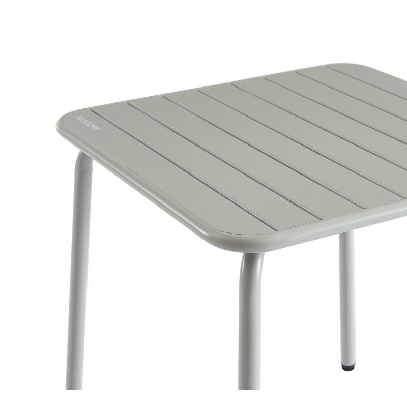 PANTONE® Square Garden Table in Glacier Gray Steel, 27.6" – Gray